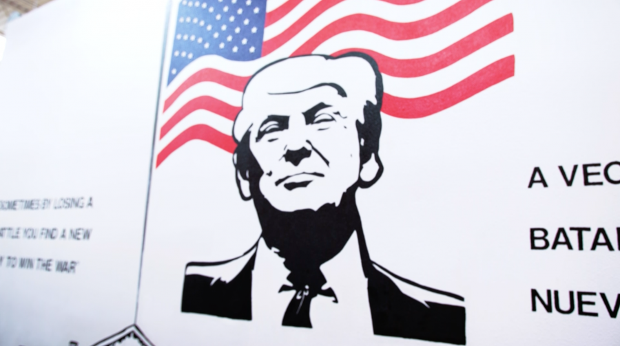 A mural of President Donald Trump on the wall of Casa Padre, a facility for migrant children in Brownsville, Texas. A mural of President Donald Trump on the wall of Casa Padre, a facility for migrant children in Brownsville, Texas.